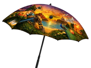 Our Thai style designer bamboo umbrella is eco-friend, made in Thailand, and offers a uniquely decorative design by 'La Qingting Phuket'