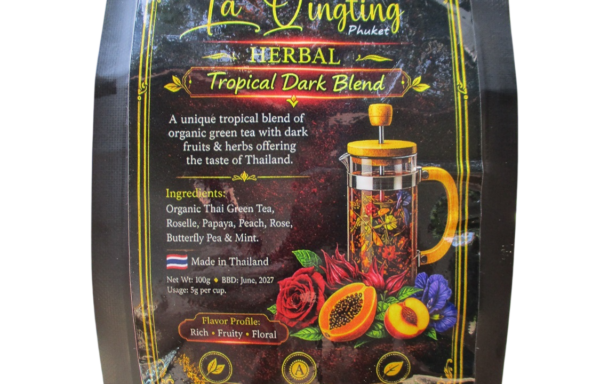 Dark Thai organic green herbal_tea blend in Bangtao Phuket