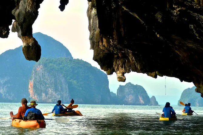 Phang Nga Bay Sea Cave Canoeing Tour by Longtail Boat from Phuket by Bangtao Beach Bar